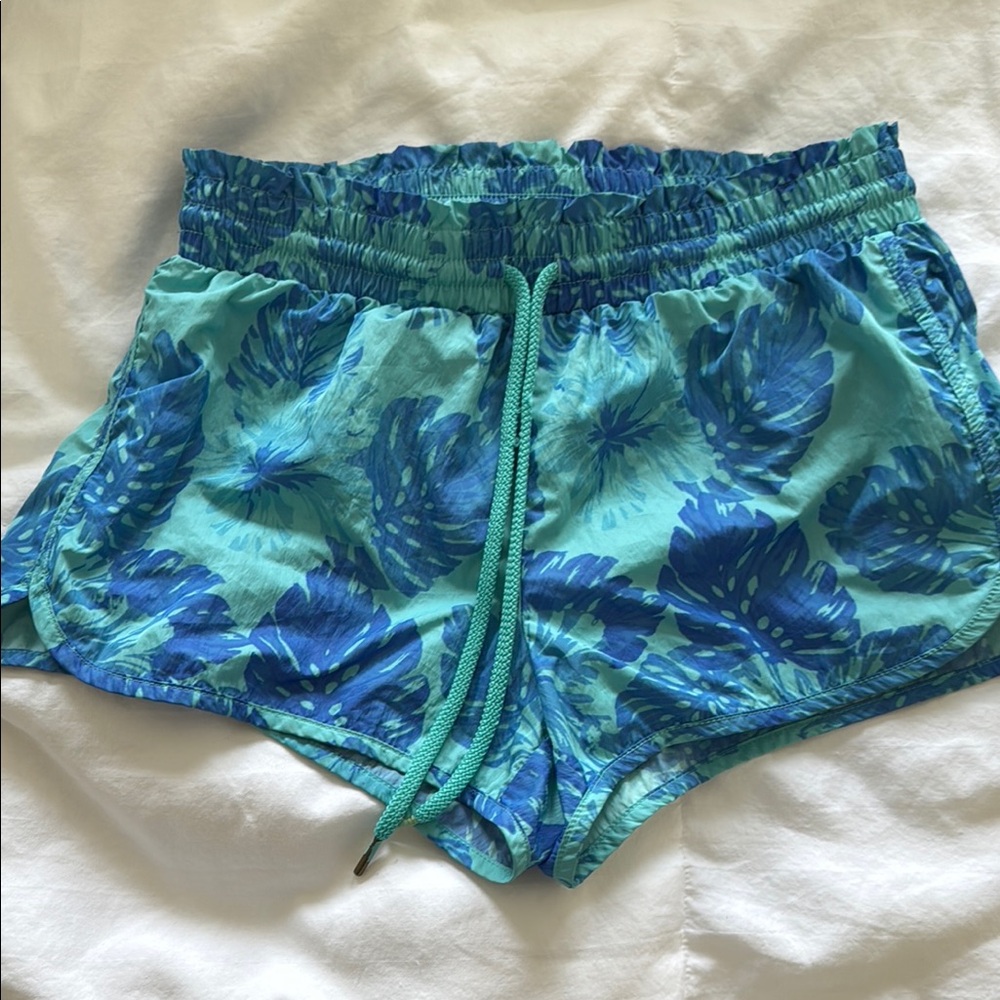 Aerie blue tropical shorts. NEVER WORN